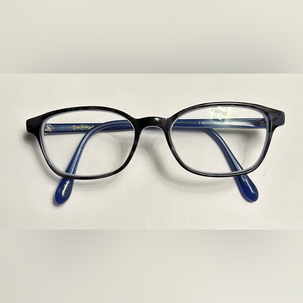 Lilly Pulitzer Women’s Eyeglass Frame “Brewster”Blue w/ Black Accents.